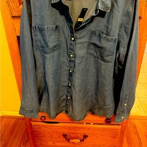 Denim look blouse